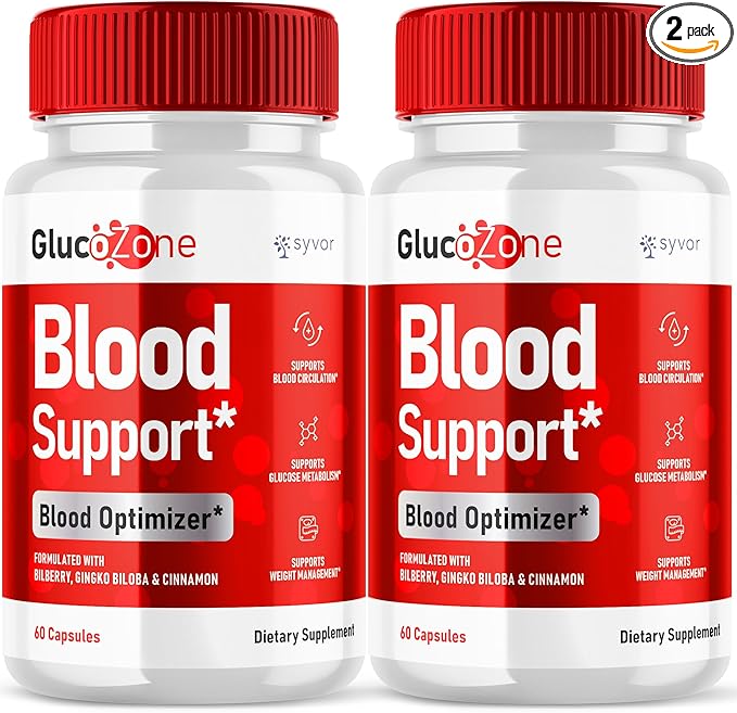 (2 Pack) GlucoZone Capsules Official GlucoZone Blood Support Pills with All Natural Ingredients Advanced Formula Blood Optimizer Supplement with Max Strength Vitamins for Women &amp Men (120 Capsul