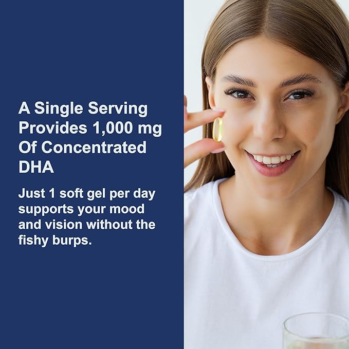 Carlson - Elite DHA Gems 1000 mg DHA Wild Caught Sustainably Sourced Brain Function &amp Healthy Vision 120 Softgels