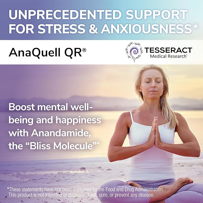 Tesseract Medical Research AnaQuell QR Stress Relief &amp Mood Support Supplement Quick Release L Citrulline &amp Anandamide Helps Manage Anxiousness 45 V-Caps Size Exclusive to Amazon