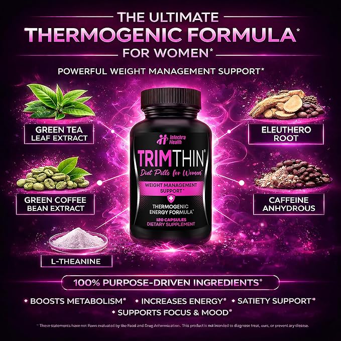 Diet Pills for Women - NEW Thermogenic Energy Formula for Weight Management -Manufactured in the USA 120 Capsules