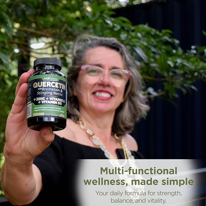 Quercetin with Vitamin C and Zinc - Nettle Quercetin - Quercetin 500mg - Quercetin with Bromelain - Zinc Quercetin + Vitamin D3 - 120 Veggie Caps - (Non-GMO Gluten-Free Vegan) - 2 Month Supply