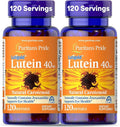 Puritan's Pride Premium Lutigold™ Lutein Carotenoid 40mg with Zeaxanthin for Men and Women Dietary Supplement for Eye Health Support 8 Month Supply 120 Easy-to-Swallow Softgels 2 Pack