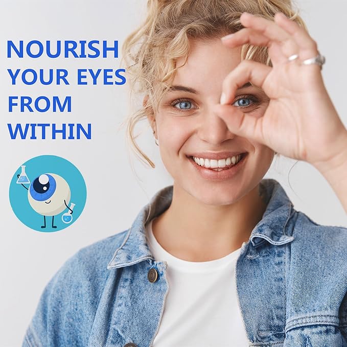 Lutein 20mg 40mg and Zeaxanthin Supplements for Eyes Lutein Gummies with Omega 3 Saffron Zinc Bilberry &amp Goji Berry for Vision Support - Eye Vitamins Gummies for Seniors - Vegan Sugar Free 6