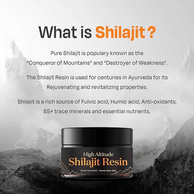 Auric Lab Certified High Altitude Shilajit/Shilajeet Resin 30g | 75% Fulvic Acid + Humic Acid |80+ Trace Minerals Real Brass Spoon and Shilajit Rock with Every Order