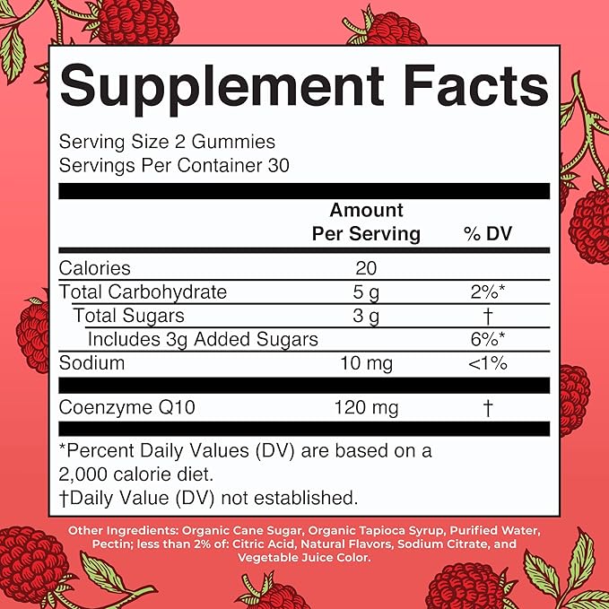 MaryRuth Organics CoQ10 Gummies | Coenzyme Q10 | Gummy Supplements for Heart Health &amp Cellular Health | Antioxidant | CoQ10 120 mg | Vegan | Non-GMO | Gluten Free | 60 Count | 1 Month Supply