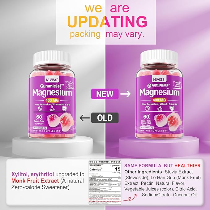 Sugar-Free Magnesium Gummies 400mg | 5-in-1 Complex Magnesium: Glycinate Citrate Malate Chloride &amp Taurate | with Ashwagandha Vitamin D3 &amp Zinc | Calm Mood &amp Energy Support | Vegan 2