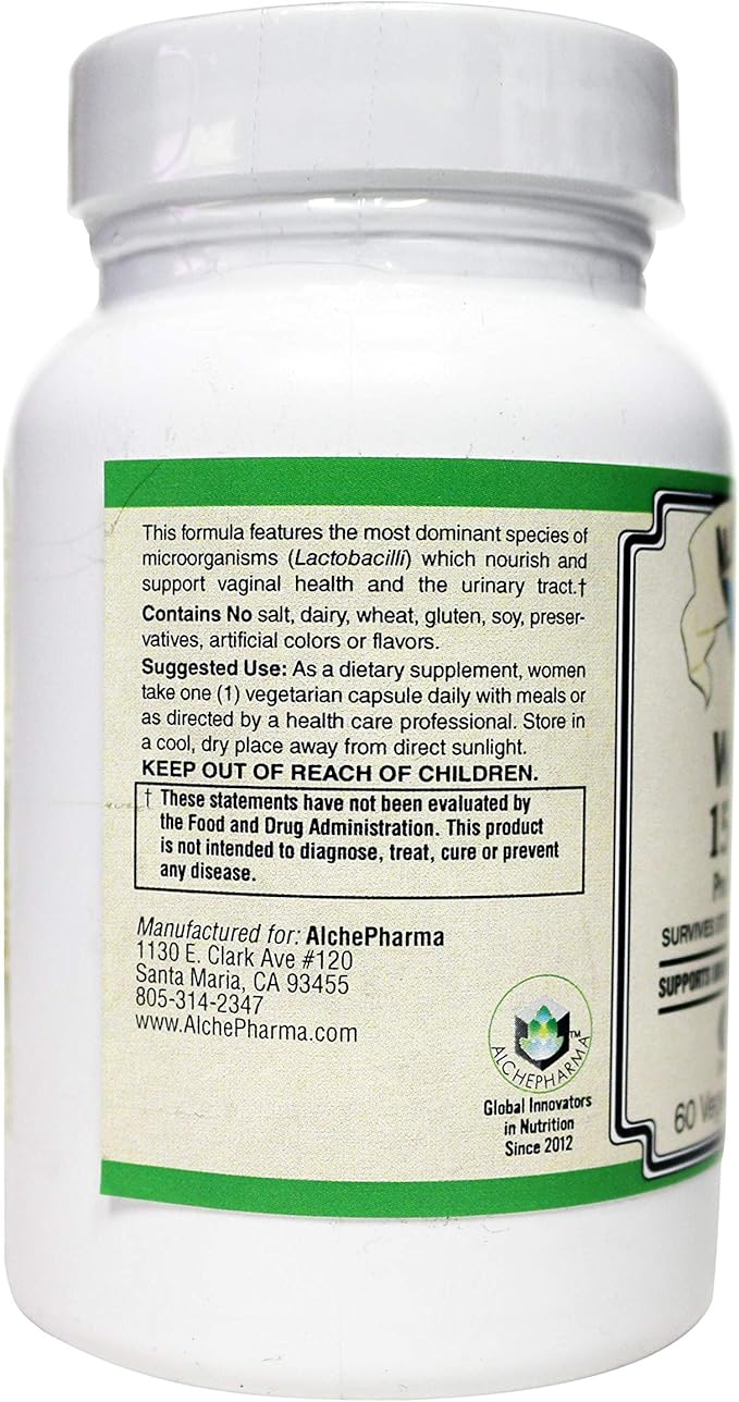 15 Billion Women's Probiotic • Formulated Specifically for Women • Survives Stomach Acid • Shelf Stable • Synbiotic