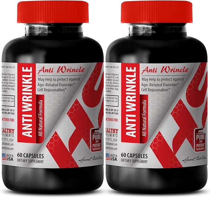 Anti-Wrinkle Supplement - Anti-Wrinkle Turmeric Aloe Vera Hydration Resveratrol Glow Anti-Wrinkle Hyaluronic Acid Botanical Boost with Green Tea and Turmeric Collagen and Green Tea 2Bot