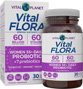 Vital Planet - Vital Flora Women Over 55 Daily Probiotic 60 Billion CFU Diverse Strains Organic Prebiotics Vaginal and Immune Support Digestive Health Probiotics for Women 30 Capsules