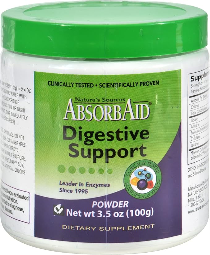 AbsorbAid Plant Enzyme 100 GMS by Nature's Sources