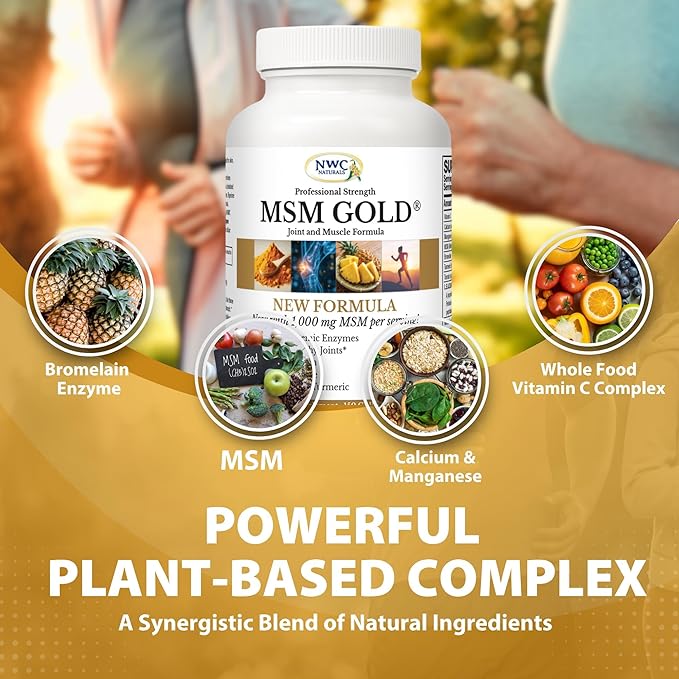 NWC Naturals MSM Gold Systemic Enzyme Supplement - 150 Cap - 2 Pack