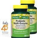 Spring Valley Probiotic Multi-Enzyme Digestive Formula Tablets 200 Count Probiotics for Men and Women for Digestive Health Bundle with 45 Diabetes Decoded
