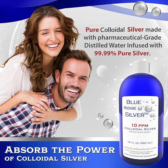 10 ppm 16 oz Colloidal Silver Natural Immune Support Health Supplement