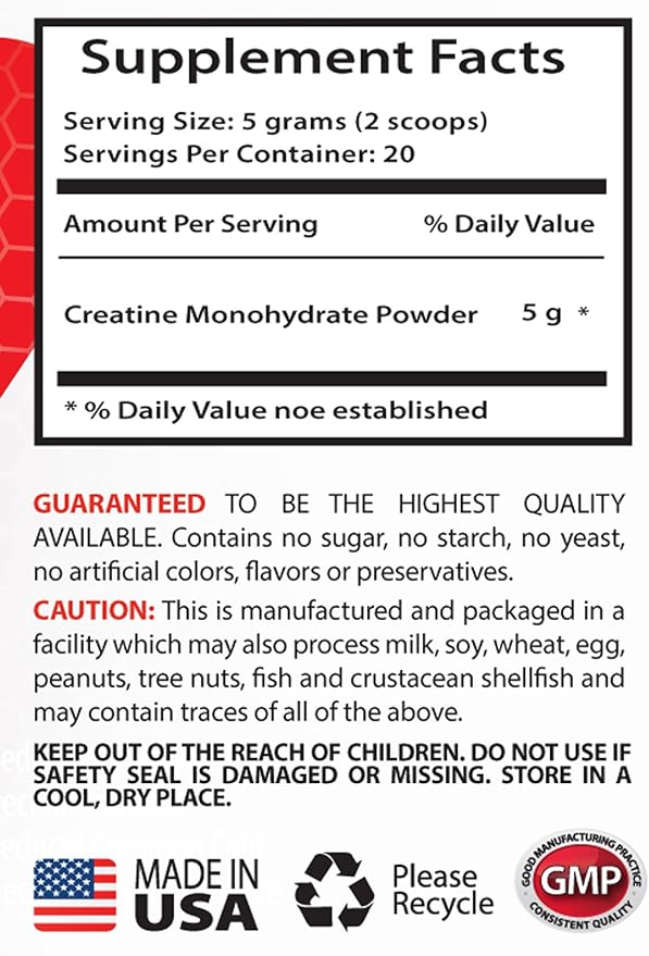 Creatine Protein Supplement - CREATINE Powder 100G - Increase Muscle Mass (3 Bottles)