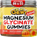 Center-Filled Magnesium Glycinate Gummies 400MG - High Absorption for Kids Teens &amp Adults - Supplement for Sleep Calm &amp Muscle Relaxation with B6 &amp D3 - Gluten Free &amp Vegan Friendly