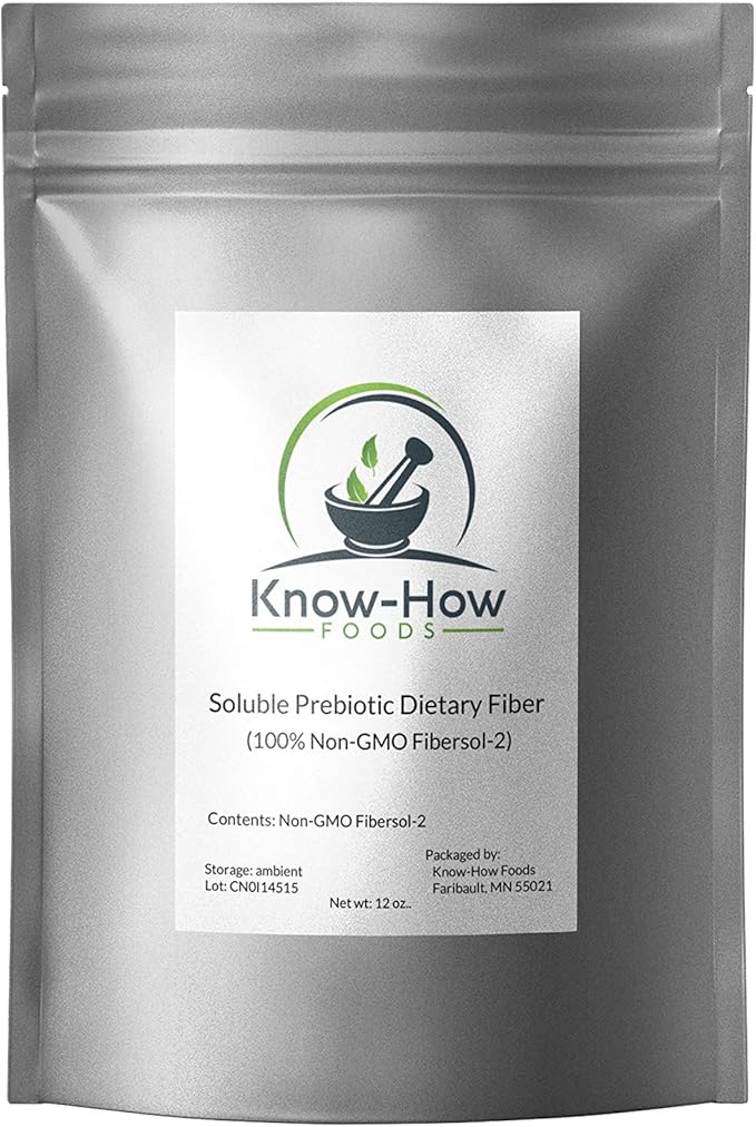Know-How Foods Prebiotic Dietary Fiber (Non-GMO) Made 100% with Fibersol-2: 12 oz Pouch
