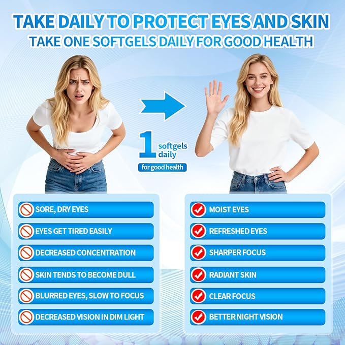 14-in-1 Astaxanthin 12mg &amp Lutein 40mg with Zeaxanthin Supplements 12 Month Supply Fresh Microalgae Source Supports Eye Skin Antioxidant Joint Circulatory Health Non-GMO Gluten Free 2 Ba