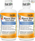 Vital Earth Minerals Fulvic Humic Mineral Blend Liquid 2-Pack – Fulvic Acid Supplement with 70+ Trace Minerals Electrolytes for Recovery Balance &amp Energy 32 Oz Ea + 1 Oz Cup Ea