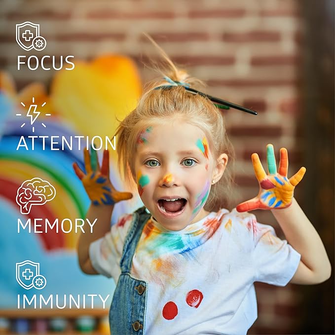 Centurion Premium Puralor AD Cognitive and Focus Supplement for Kids with Saffron Folate Vitamin C D and Zinc 30 Chewable Tablets