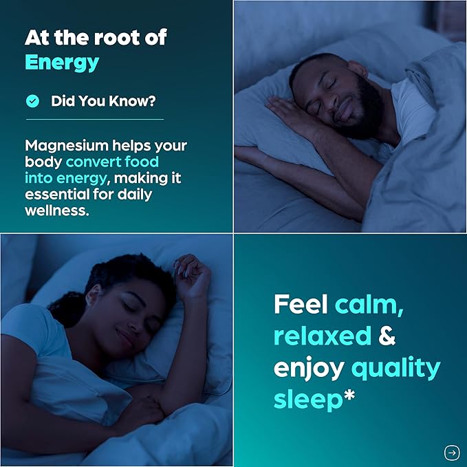 Magnesium Glycinate 400mg High Absorption Capsules with Quercetin | Quality Sleep Relaxation &amp Muscle Health Supplement for Women and Men | Chelated Magnesium 120 Count (Pack of 2) | Easy to Swal