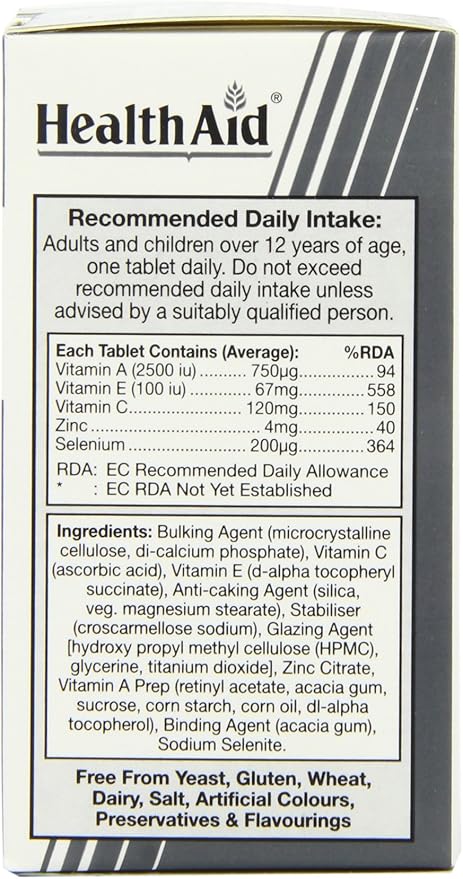 Health Aid Selenium Plus (Vitamins A C E &amp Zinc) 60 Tablets