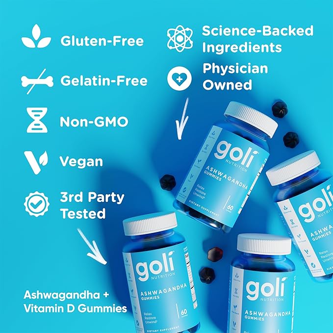Goli Stress Less Glow More Digest Better Bundle - World's First 3-in-1 Pre Post Probiotic Women's Complete Multi All 13 Essential Vitamins Ashwagandha &amp Vitamin D Gummies Vegan