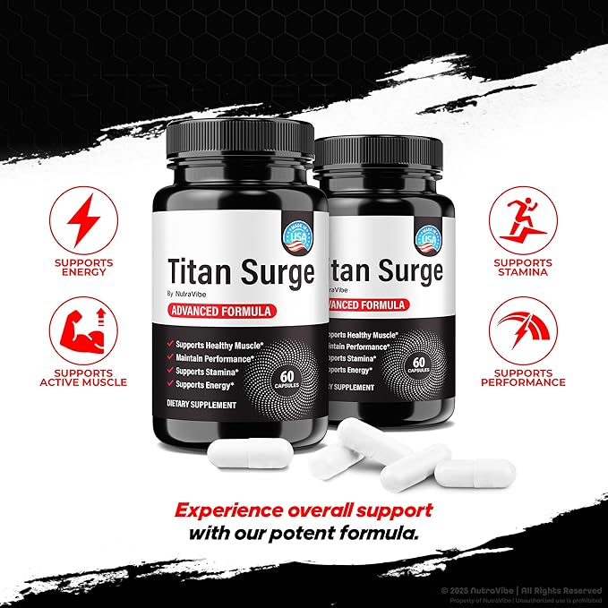 (3 Pack) Titan Surge – Men’s Protector Formula TitanSurge ME Caps for Peak Performance Nutrition &amp Pre Workout Support | Daily Health &amp Male Performance Blend Easy-to-Take Pills (180 Capsul