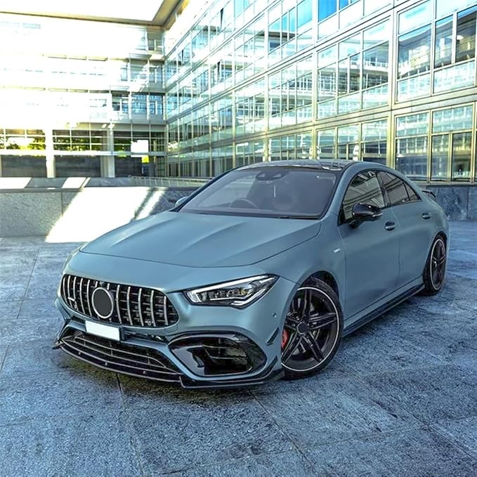Car Front Bumper Lip Compatible for Mercedes CLA Class C118 CLA45 AMG 2019-2023 Spoiler Splitter Body Kits Diffuser Canard Lip(Color:Glossy Black)