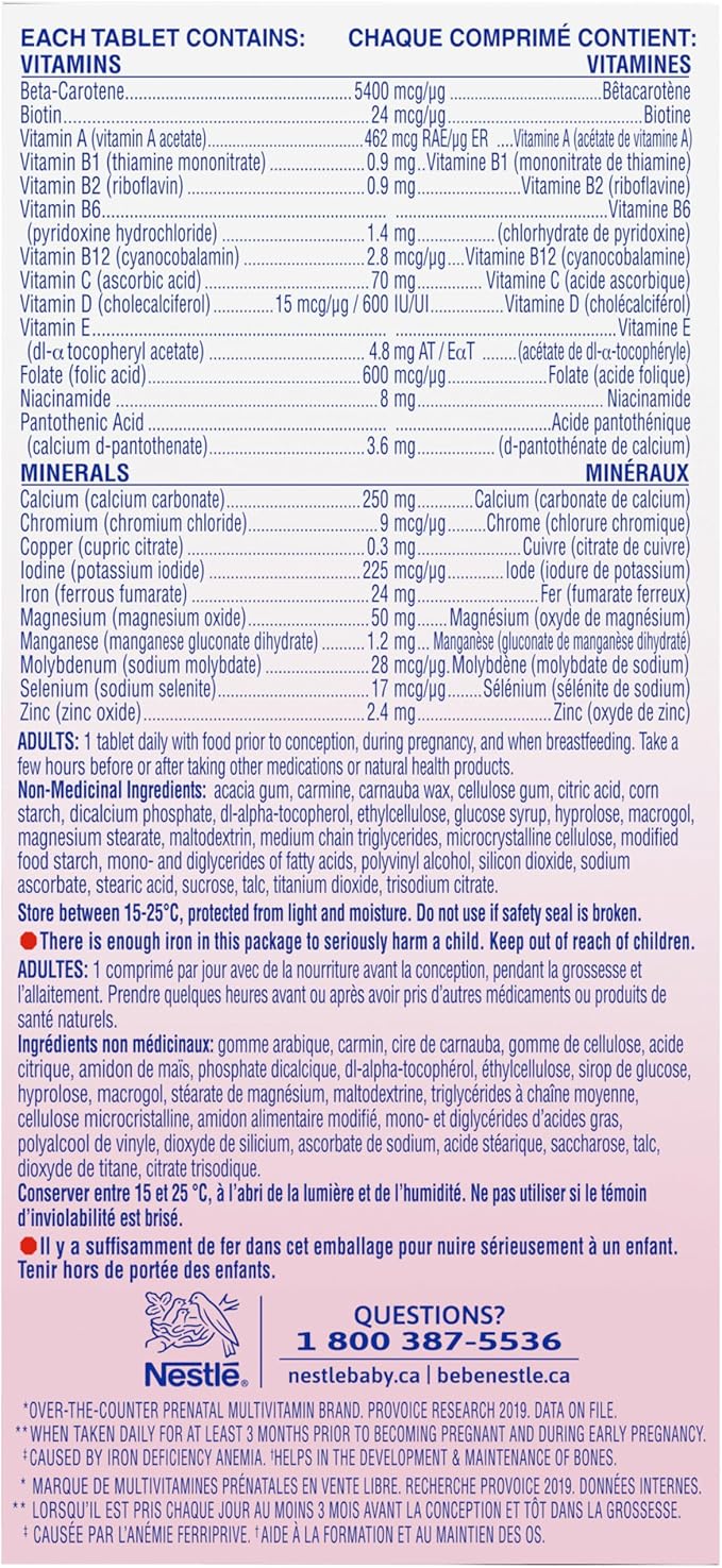 Materna Nestle Prenatal Postpartum Vitamin &amp Mineral Supplement 100 Tablets