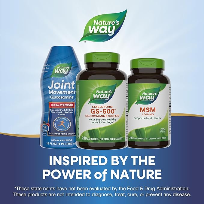 Nature's Way GS-500 Glucosamine Sulfate Stable Form Helps Support Healthy Joints &amp Cartilage* 500 mg Glucosamine per Capsule 240 Capsules (Packaging May Vary)
