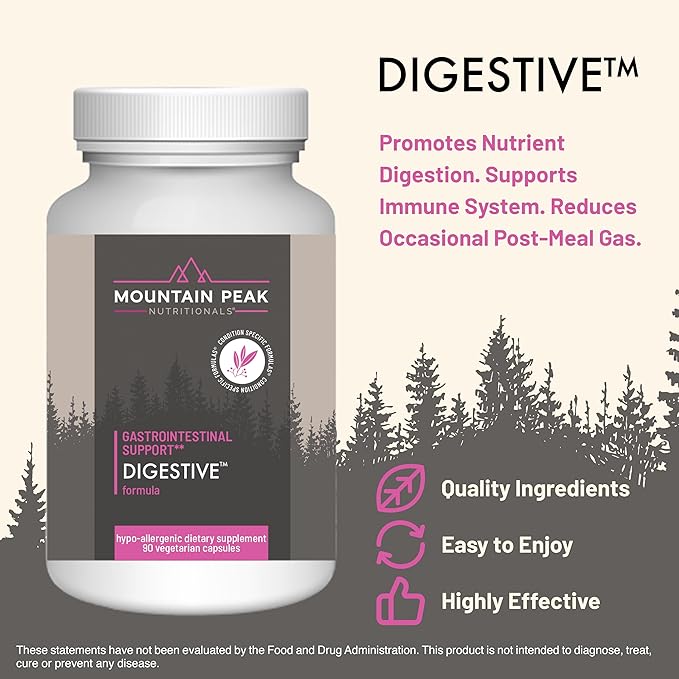 Mountain Peak Nutritionals Permeable Gut &amp Digestive Support Combo Pack - Gut Lining &amp Gastrointestinal Health - Enzymes Probiotics &amp Nutritional Support - 90 Vegetarian Capsules Each