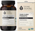 Living Alchemy Gut Health Supplements for Men &amp Women - Your Flora Probiotic Professional Digestion Supplement with Fermented Soybean Prebiotics Digestive Enzyme - Vegan Non-GMO 60 Pcs
