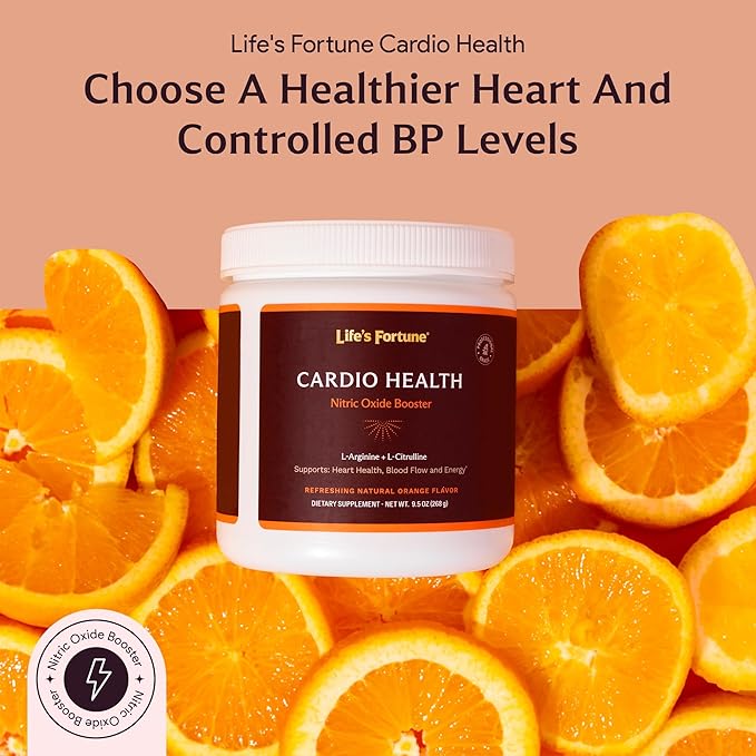 Life's Fortune 5000mg L- Arginine Supplement Powder &amp 1000mg L-Citrulline High Potency Nitric Oxide Health Booster Endurance Workout Performance Natural Orange Flavor (20 Servings)