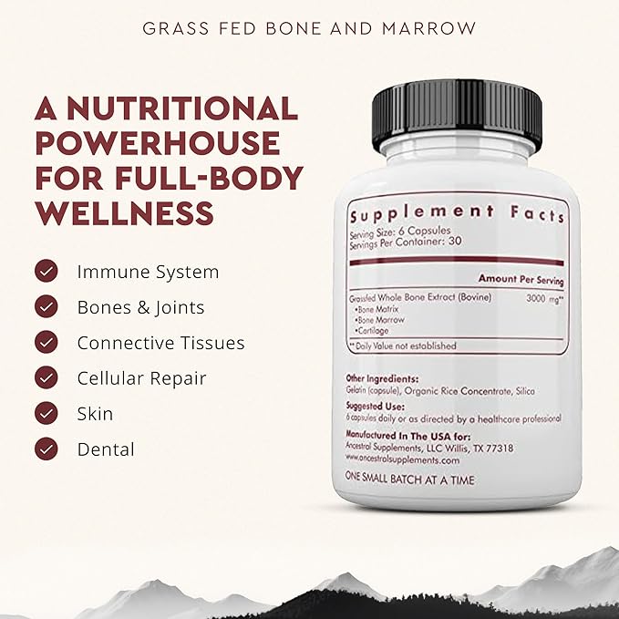 Ancestral Supplements Mofo &amp Bone and Marrow Bundle for Men – Supports Strength Energy Joint &amp Hormone Health – Grass Fed Beef Organ Blend with Collagen Growth Factors &amp Whole Bone Extr