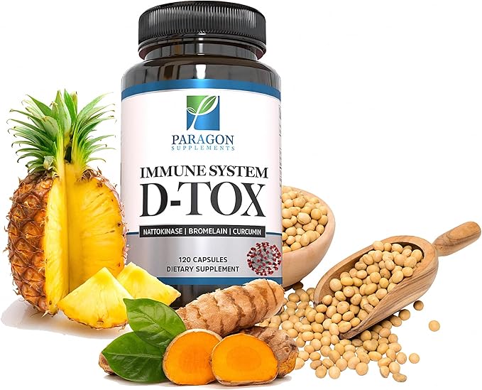 Spike Protein Removal - Original Spike Detox Formula with Nattokinase Bromelain &amp Curcumin - 3-in-1 Immune System Supplement - Non-GMO Vegan Gluten-Free Made in USA - 120 Capsules (30 Day Supp
