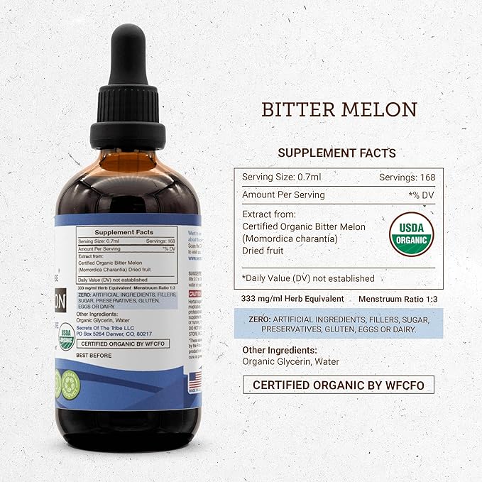 Secrets of the Tribe Grape Seed and Bitter Melon Liquid Extract (2 pcs.) | Alcohol-Free Tinctures | Grape (Vitis vinifera) Dried Seed and Bitter Melon (Momordica charantia) Dried Fruit (2x4 fl oz)
