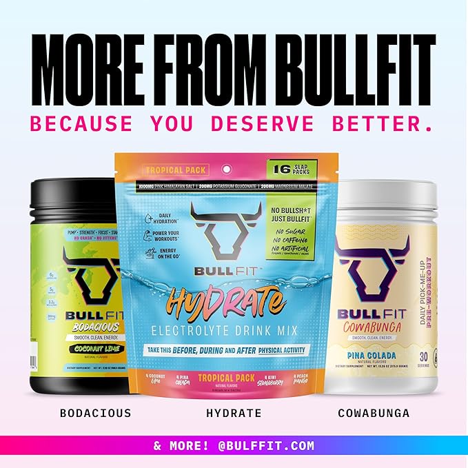BULLFIT Pure Creatine Monohydrate Powder | 5g Per Scoop | Unflavored Mixes Instantly | Pharmacist Formulated Third-Party Tested | Strength Power &amp Muscle Recovery