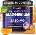 Secret Element Magnesium Glycinate 2150MG Gummies for Women and Men High Absorption Magnesium Glycinate Citrate Malate Gummies for Adults &amp Kids Sleep Support Sugar Free Vegan 60 Chews Ora