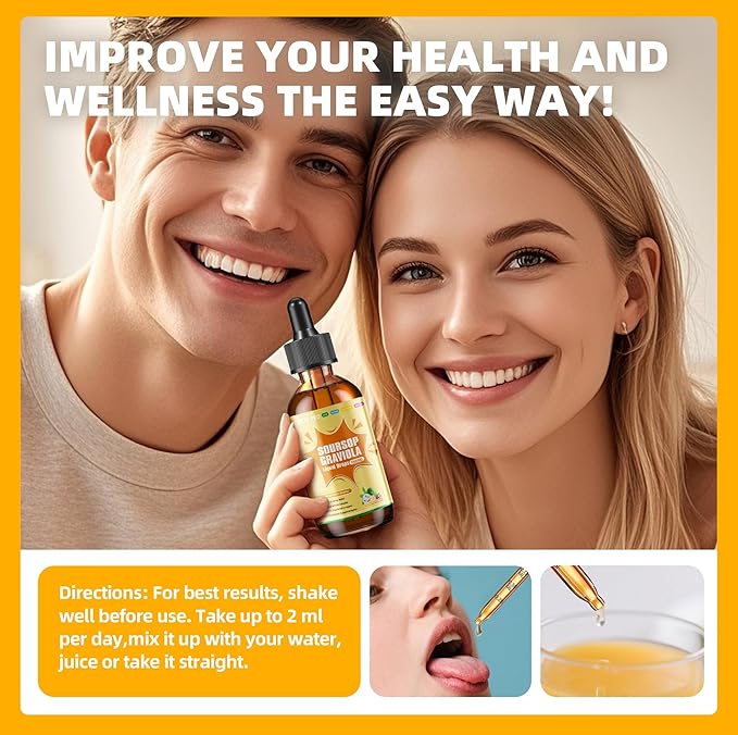 Soursop Graviola Leaf Extract Liquid Drop for Cell Support &amp Regeneration Immune Boost Relax Liver and Sleep Soursop Bitters Liquid Herbal Goodness Sugar/Gluten Free Passion Fruit Flavor