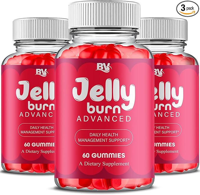 BLUE VIBE Jelly Burn Advanced Gummies Jelly Burn Premium Health Management and Overall Wellness Support Gummy Supplement JellyBurn Overall Health Support Supplement (3 Pack - 180 Gummies)
