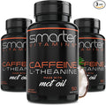 SmarterVitamins (3-Pack 200mg Caffeine Pills with 100mg L-Theanine + Coconut MCT Oil Energy and Focus Extended Release Capsule 150 Liquid Softgels