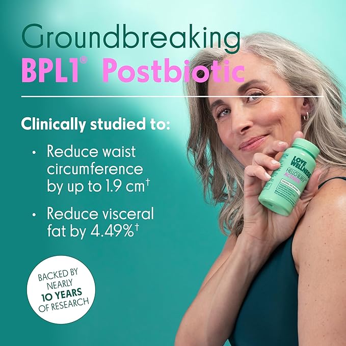 Love Wellness Hello Burn Activate | Support Visceral Fat Burn with HT BPL1 Postbiotic | Supports Healthy Waist Circumference Longevity and Metabolic Wellness | 30 Count (Pack of 2)