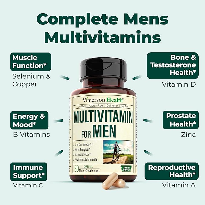 Vegan Glucosamine Chondroitin MSM Joint Support Supplement &amp Complete Multivitamin for Men