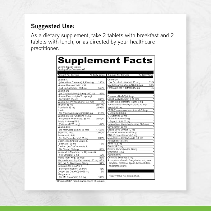 DaVinci Labs Spectra Woman - Dietary Supplement to Support Bone Health and Women's Needs - with Vitamins Minerals Calcium Beta Carotene L-Cysteine Grape Seed Extract and More - 120 Tablets