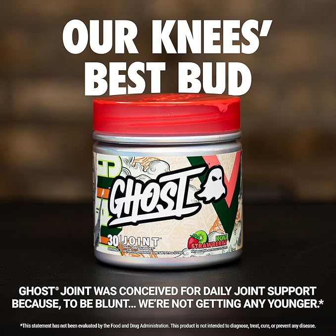 GHOST Joint Supplement Kiwi Strawberry (30 Servings) - Daily Joint Maintenance Supplement for Men &amp Women - Glucosamine HCL Chondroitin Sulfate &amp Curcumin - Cartilage Bones &amp Joint Supp