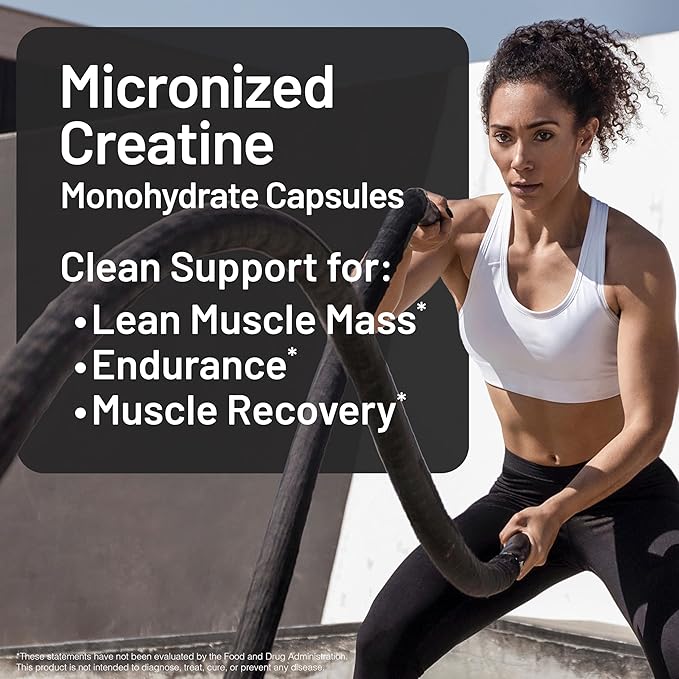 NatureWise Micronized Creatine Monohydrate Powder 5000mg (5g) Per Serving - Creatine for Women &amp Men - Pure Unflavored Supports Lean Muscle Mass Endurance - 100 Servings