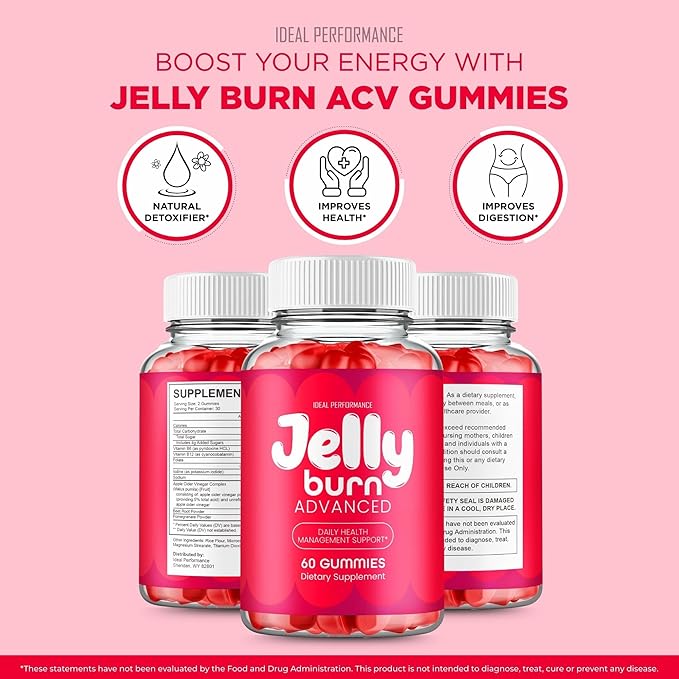 Jelly Burn Gummies Official JellyBurn Gummy Supplement - Maximum Strength All Natural Health &amp Wellness Support Advanced Formula for Active Lifestyle Jelly Burn Gummy Support Reviews (5 Pack)