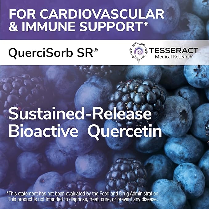 Tesseract Medical Research QuerciSorb SR Immune Support Supplement Sustained Release Quercetin Supports Immune Function and Overall Health Hypoallergenic. 400 mg 90 Capsules