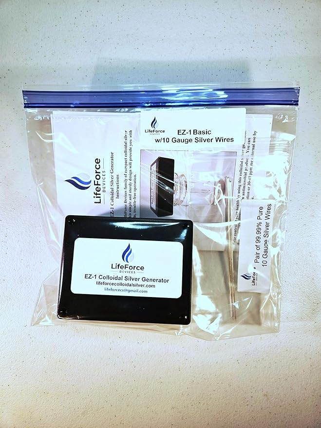 Compact EZ-1 Basic Silver Generator – Battery-Powered DIY Fresh Silver Maker – Portable Kit Makes 32oz in 16 Minutes (10-Gauge)
