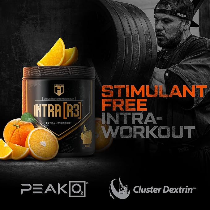 HOSSTILE Intra[R3] Intra Workout Powder EAA &amp BCAA Drink with Carbs Enhance Energy &amp Endurance Build Lean Muscle &amp Improve Recovery Orange 20 Servings